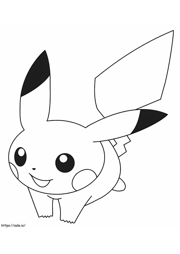 Kawaii Pikachu värityskuva