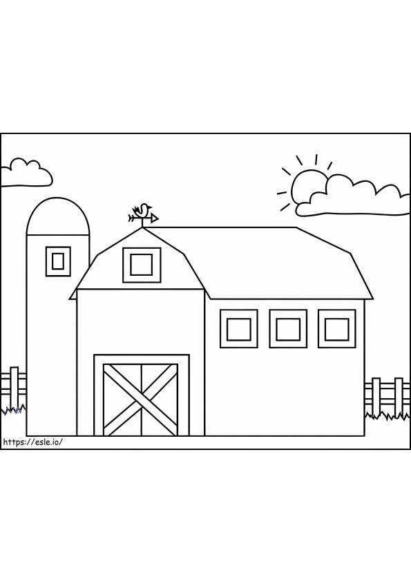 Easy Barn coloring page