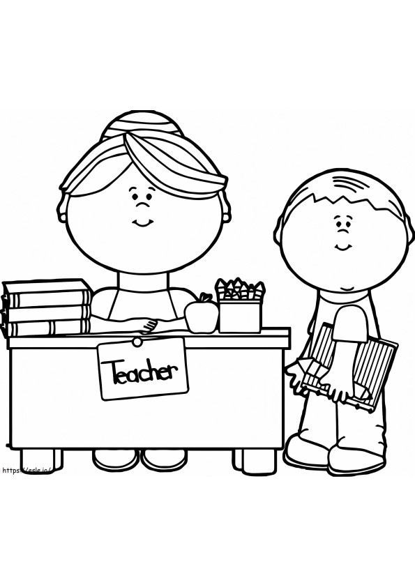 Student And Teacher coloring page