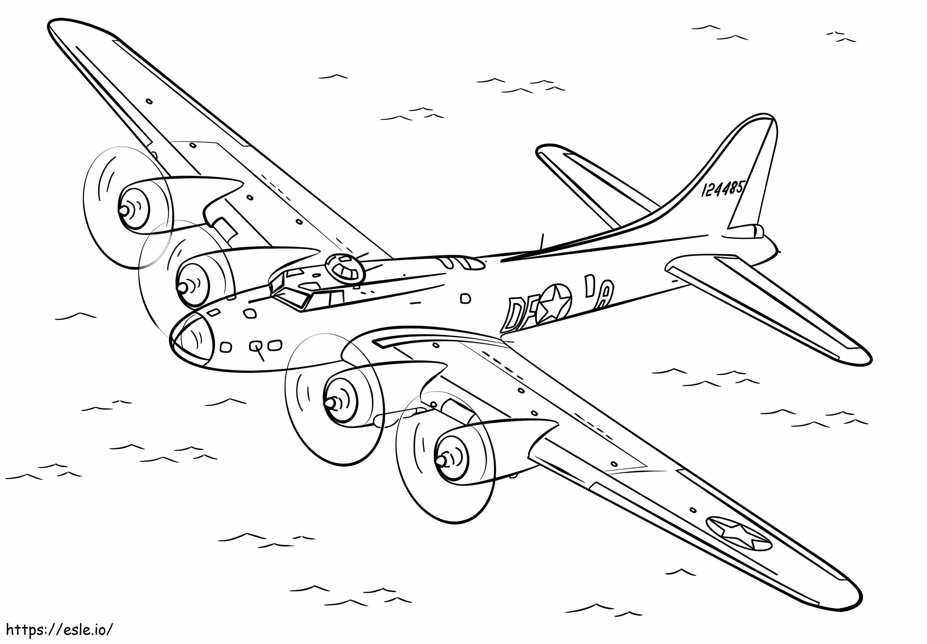B 17 Flying Fortress-Flugzeug ausmalbilder