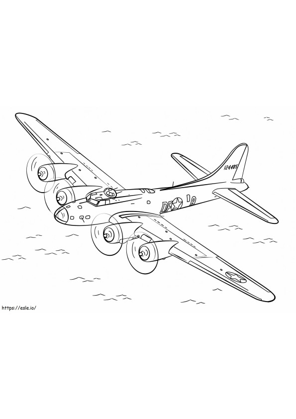 B 17 フライングフォートレス航空機 ぬりえ - 塗り絵