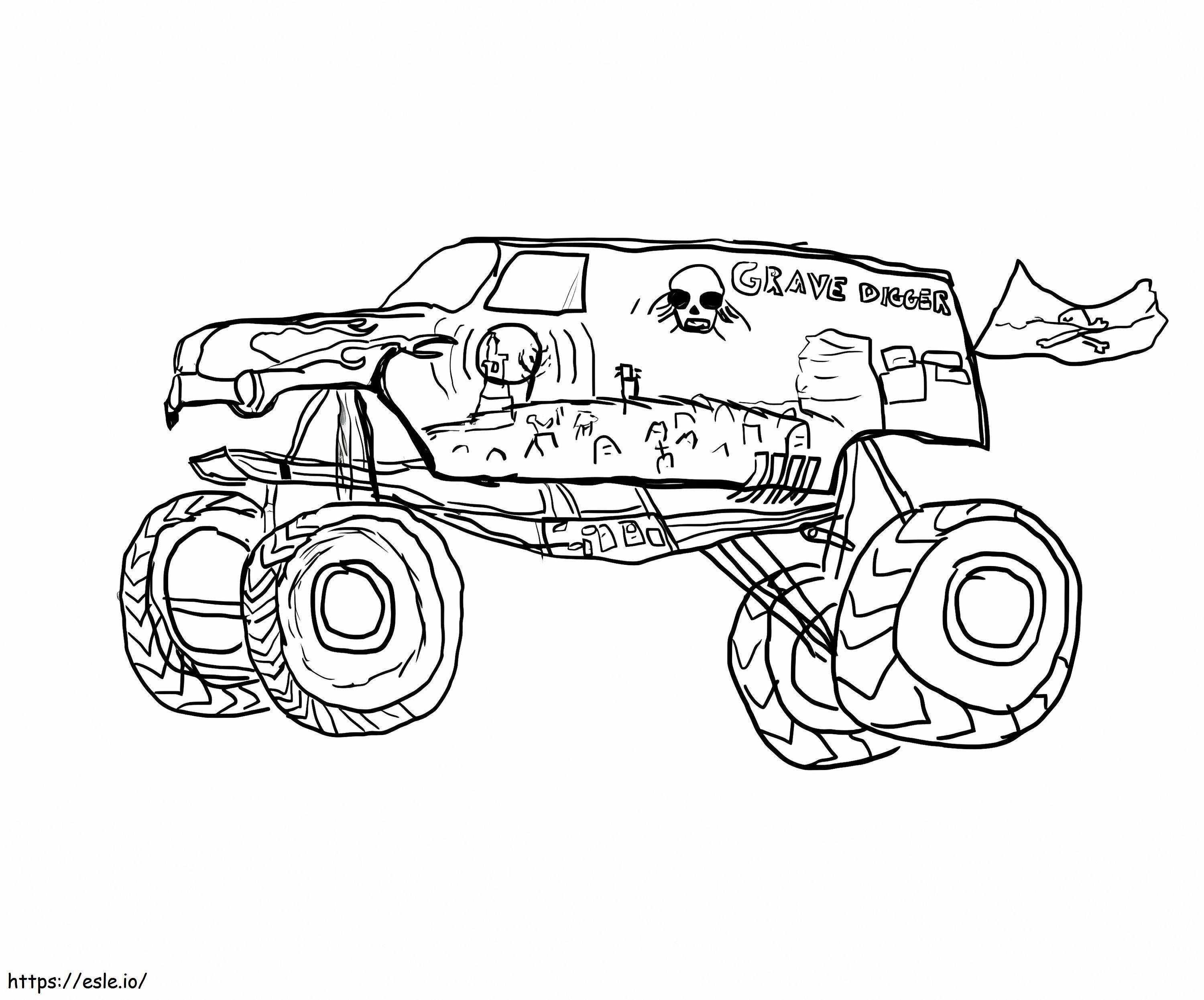 Monster Truck Grave Digger coloring page