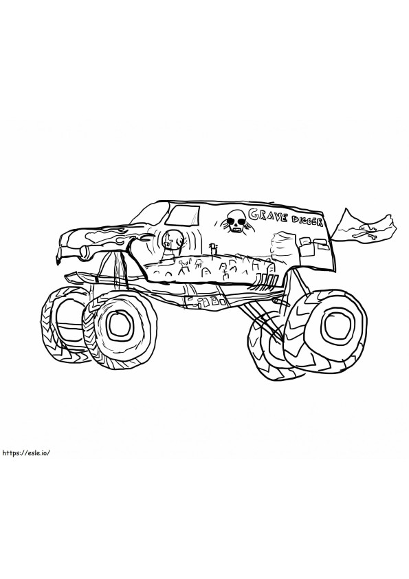 Monster Truck Grave Digger coloring page