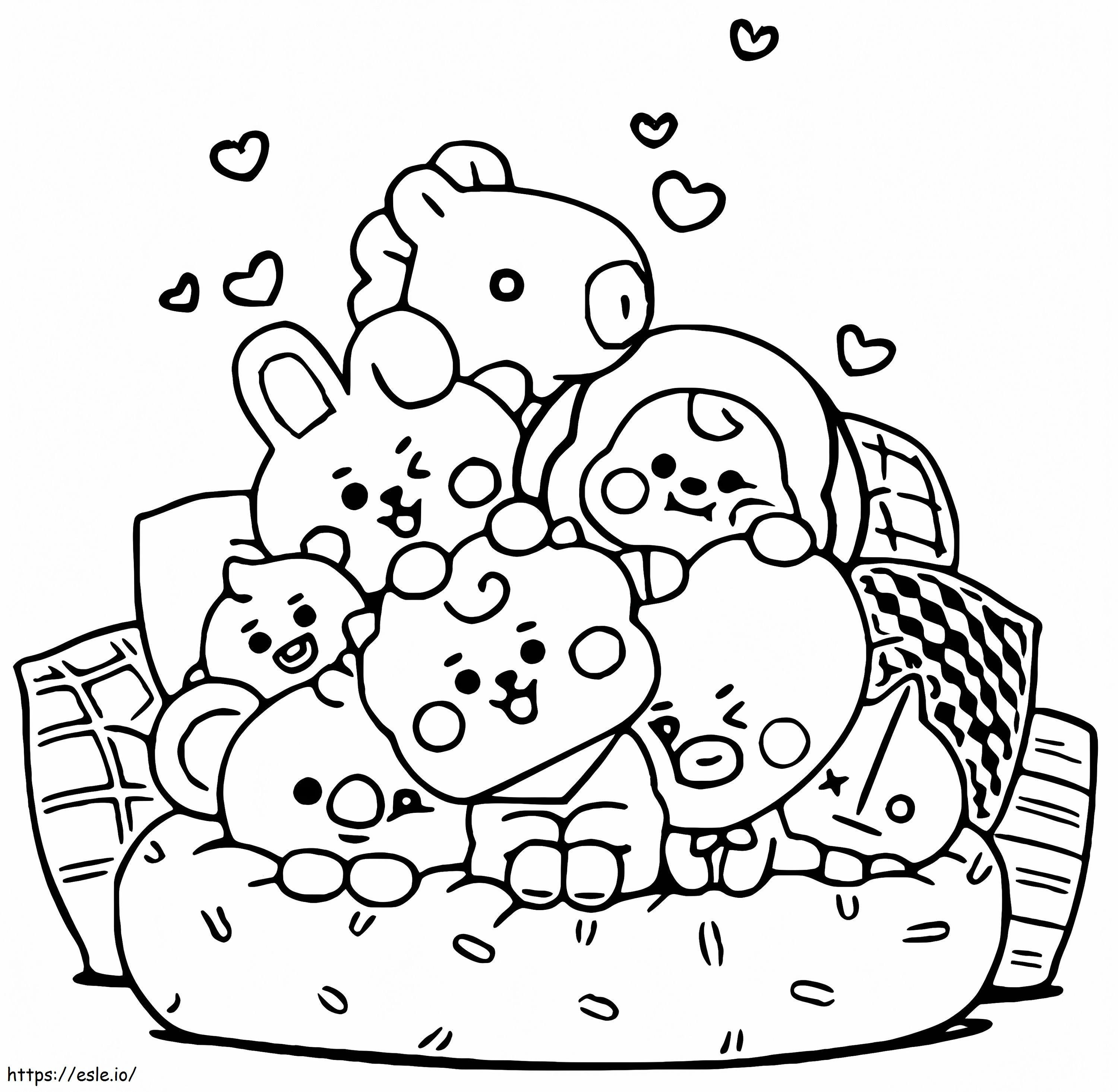 Cute BT21 coloring page