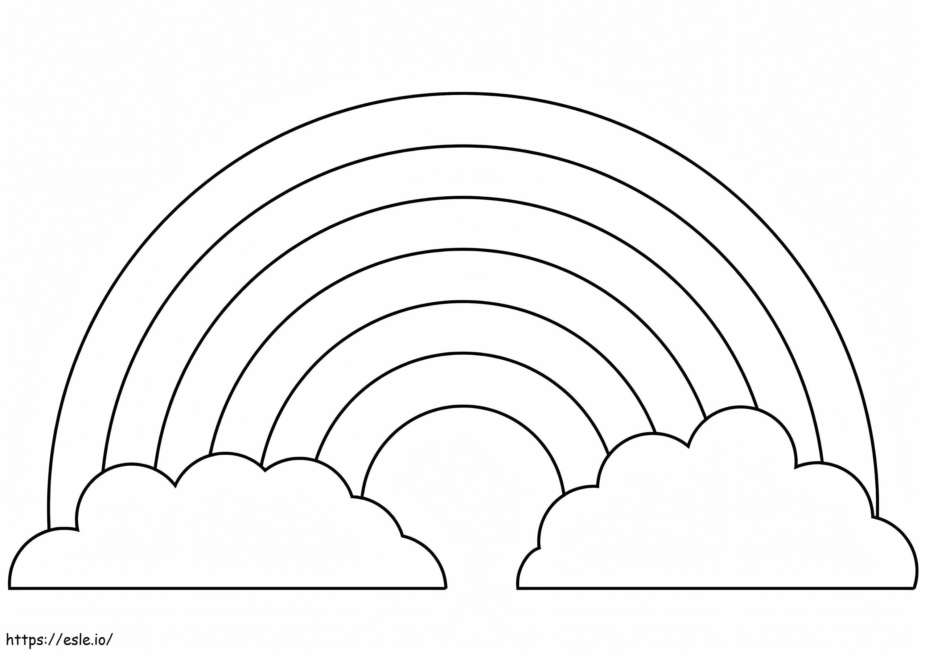 Rainbow And Clouds Printable coloring page