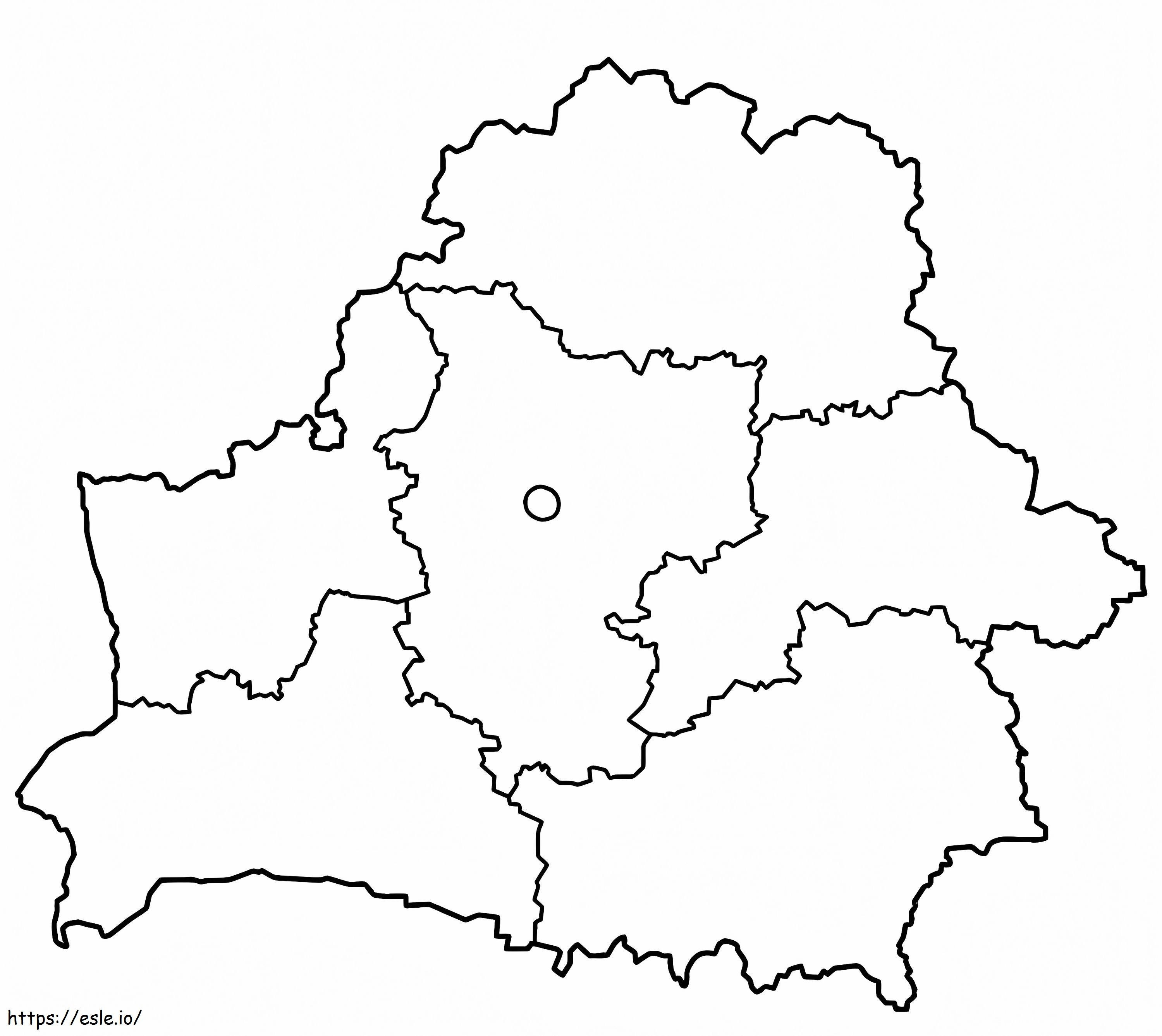 ベラルーシの地図 ぬりえ - 塗り絵