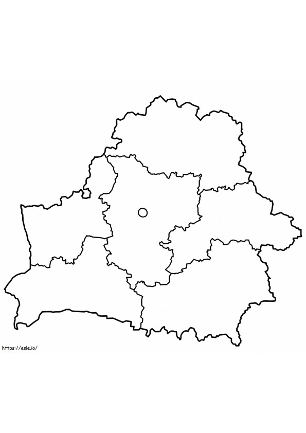 Mapa de Bielorrusia para colorear