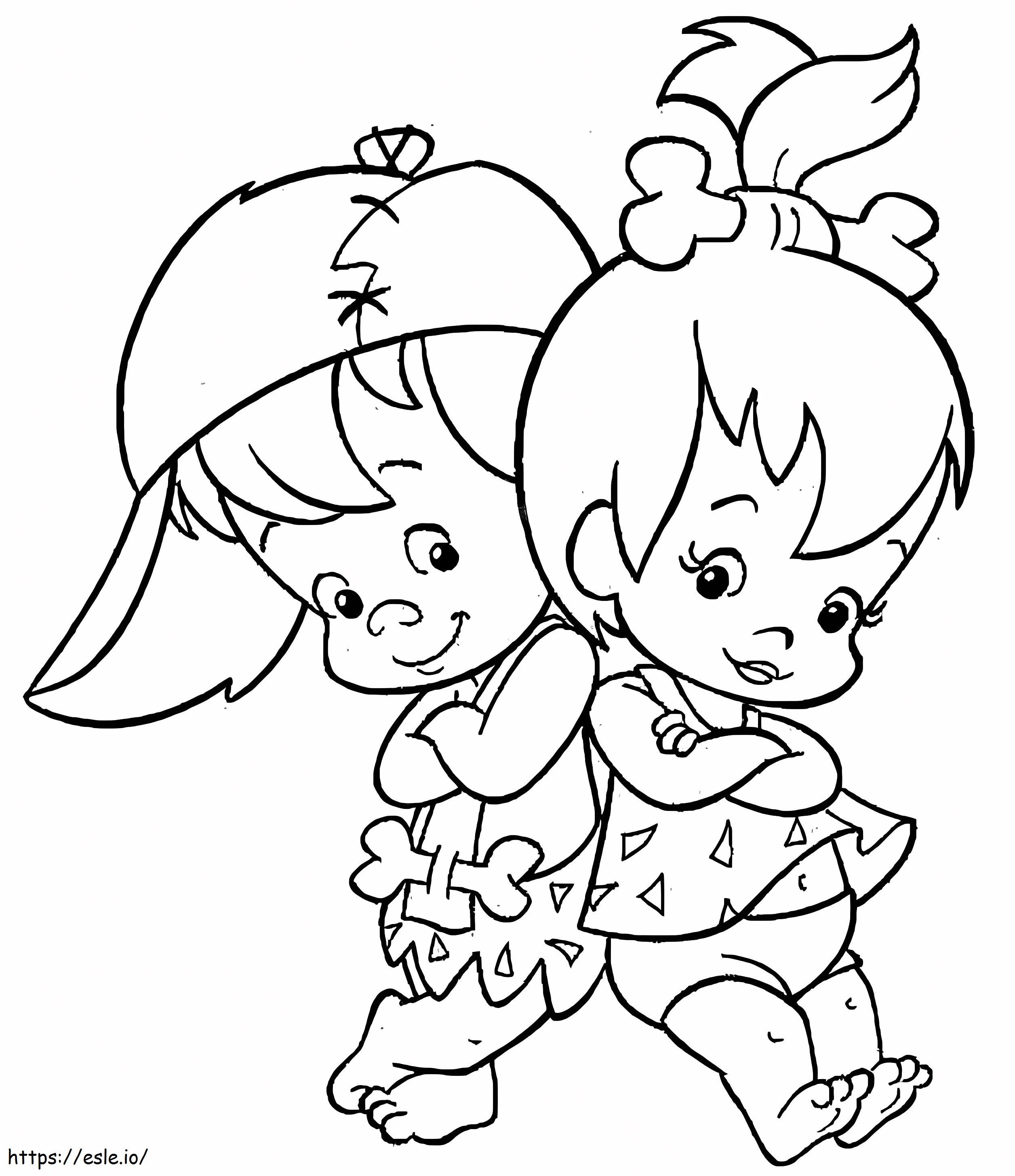 Pebbles And Bamm Bamm coloring page
