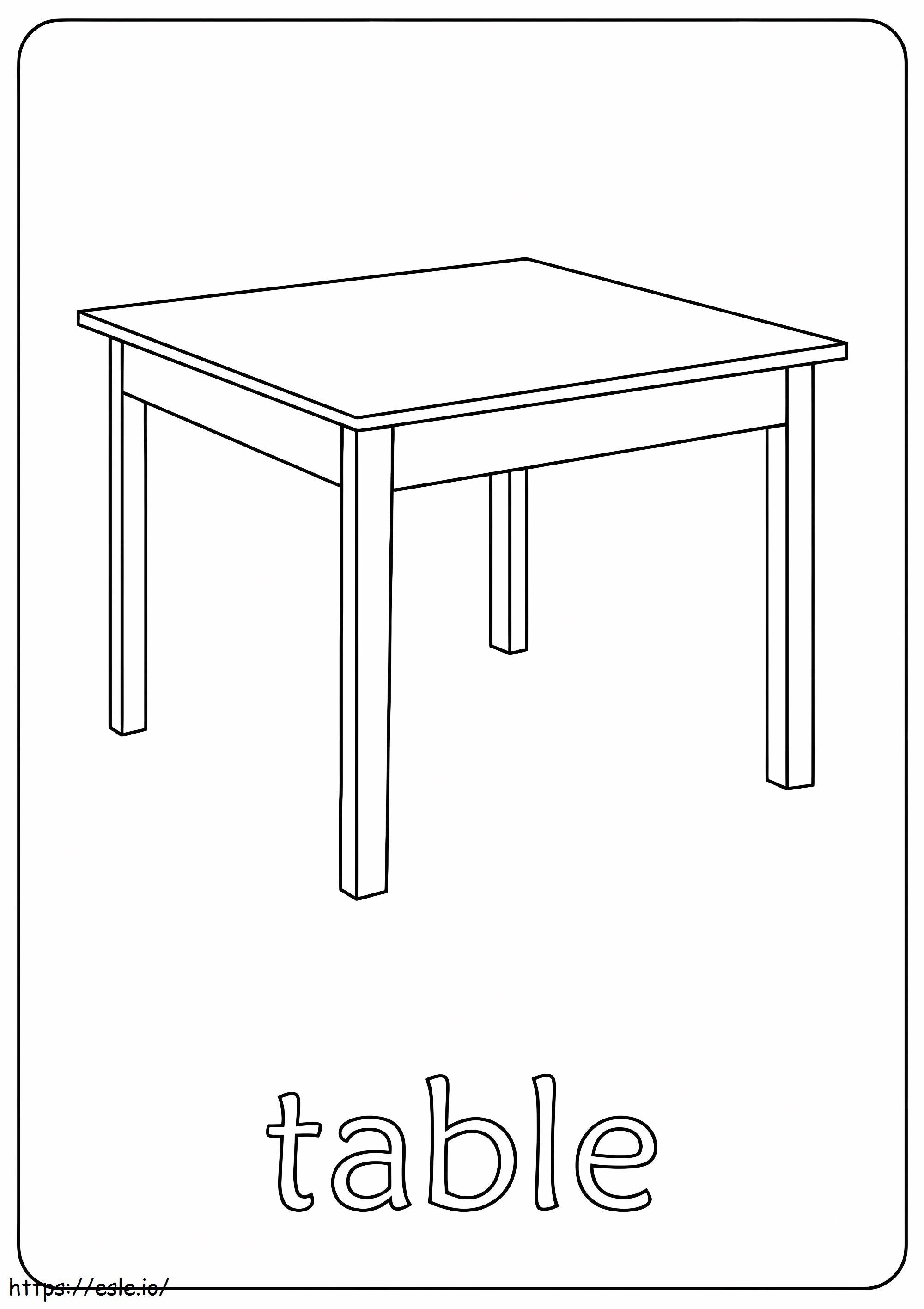 Free Table coloring page
