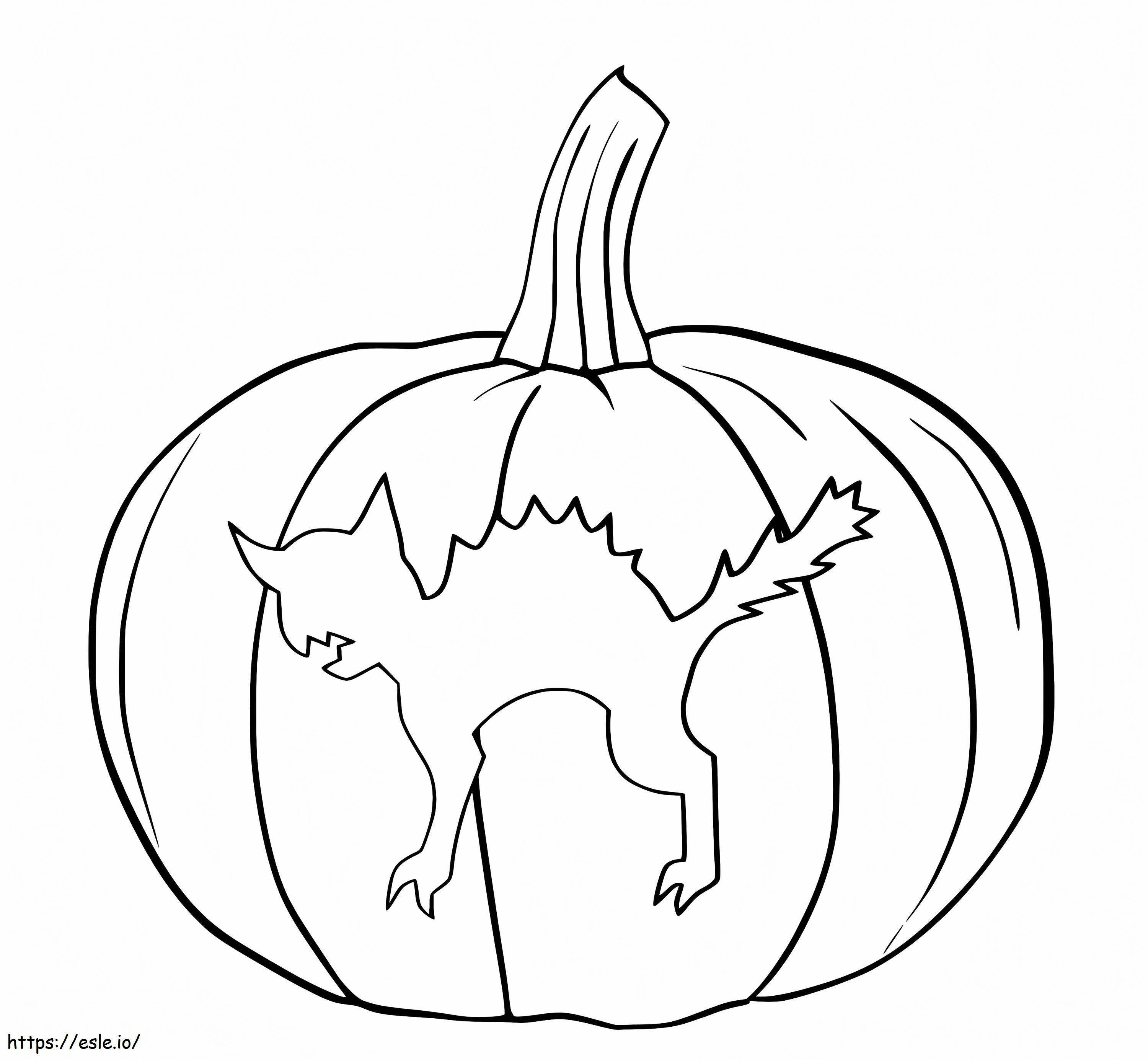 Coloriage Modèle de chat d'Halloween à imprimer dessin