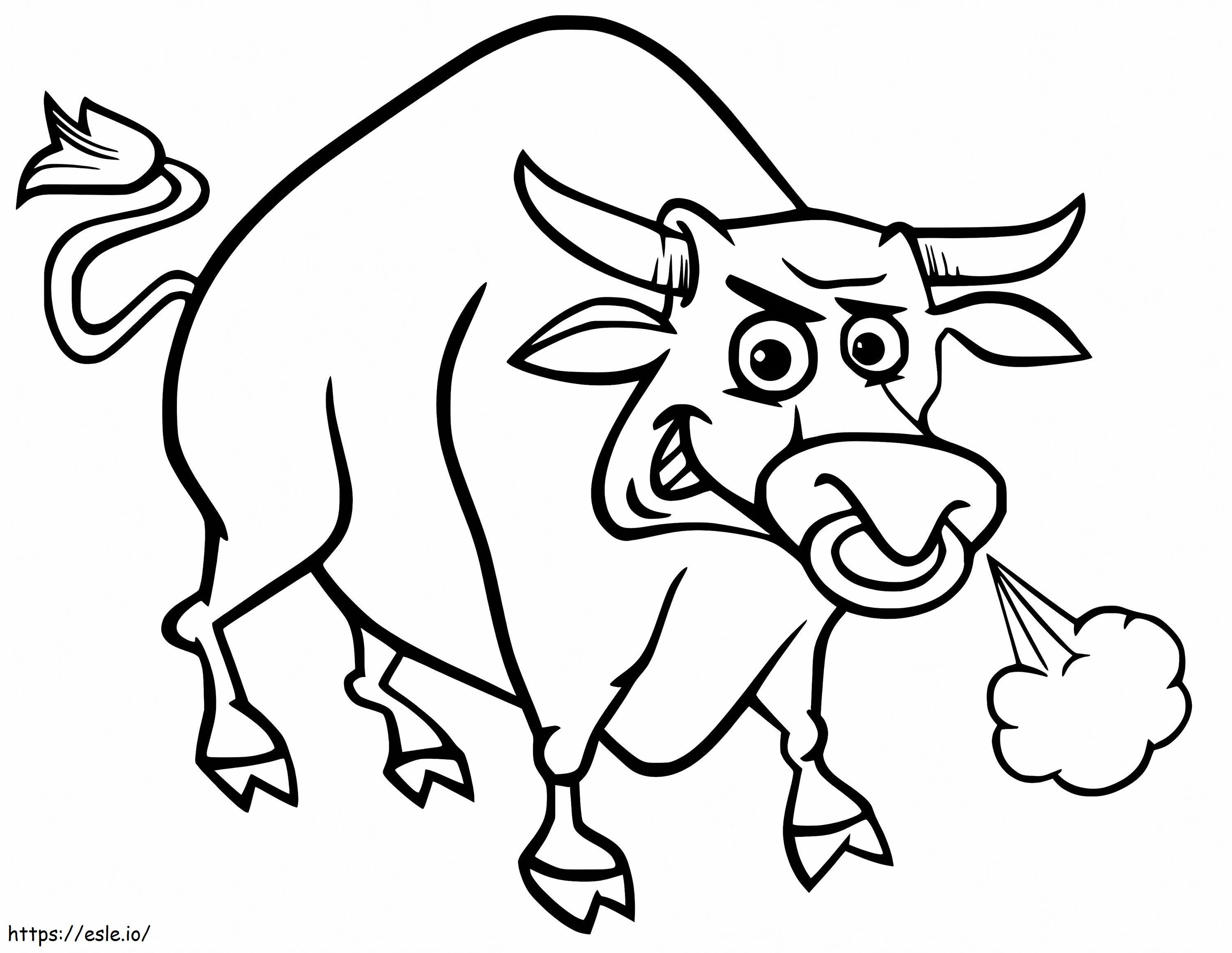 dibujos animados de toro para colorear