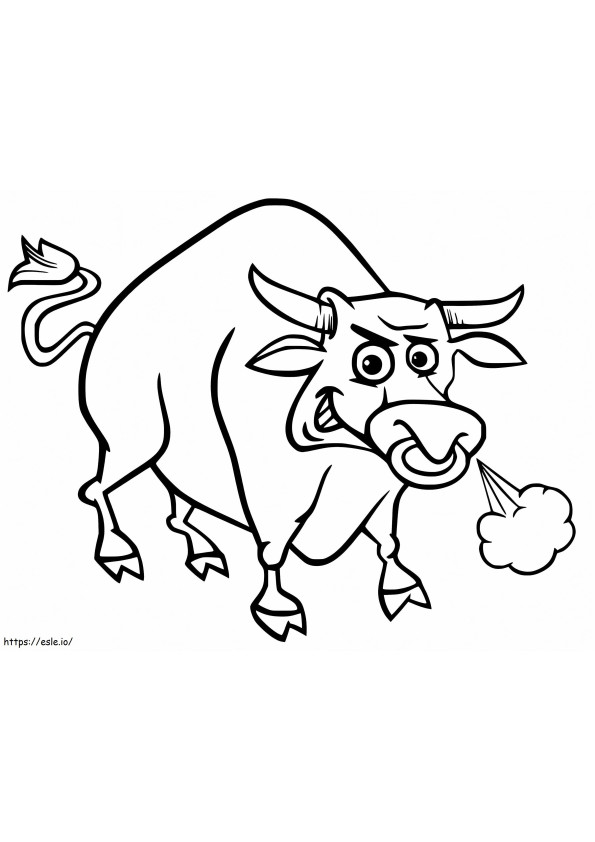 dibujos animados de toro para colorear