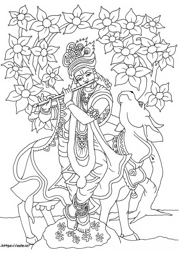 Coloriage Krishna1 à imprimer dessin
