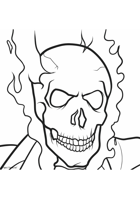 Il volto di Ghost Rider da colorare