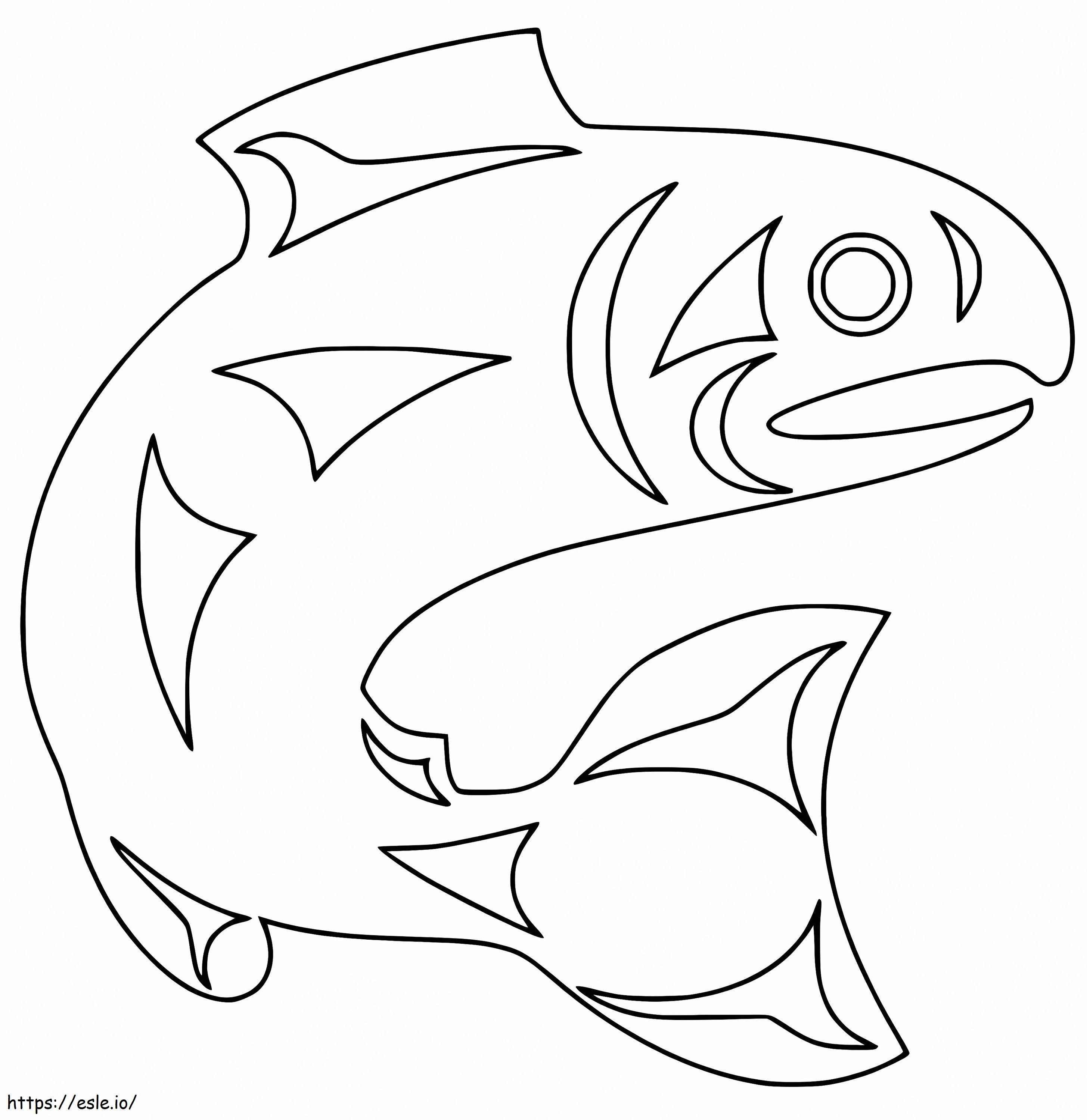 Abstract Salmon coloring page