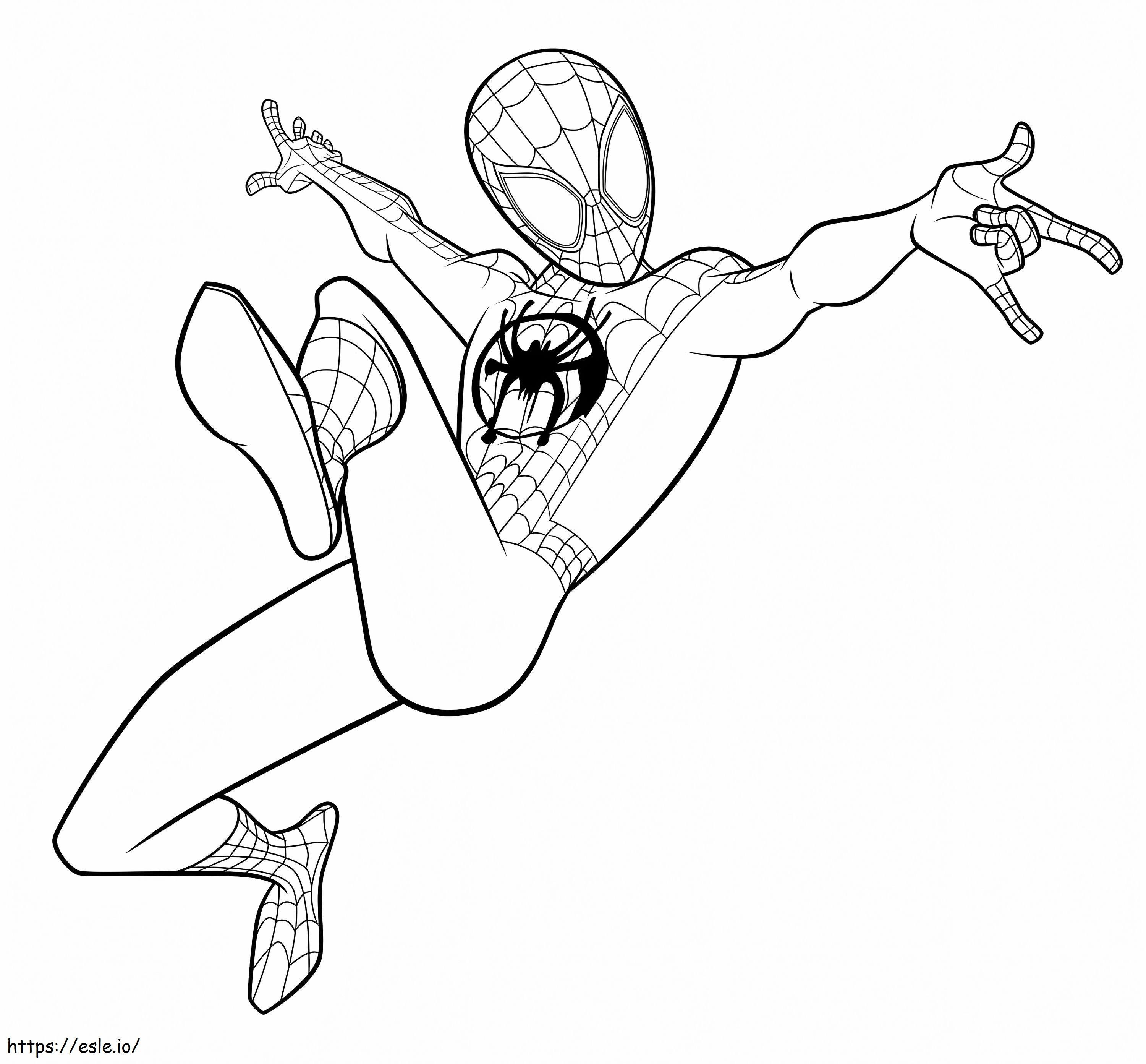 Coloriage Cool Spider-Man Miles Morales à imprimer dessin
