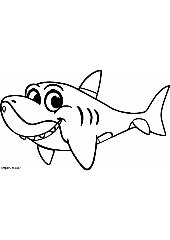 Feliz Tiburon para colorir