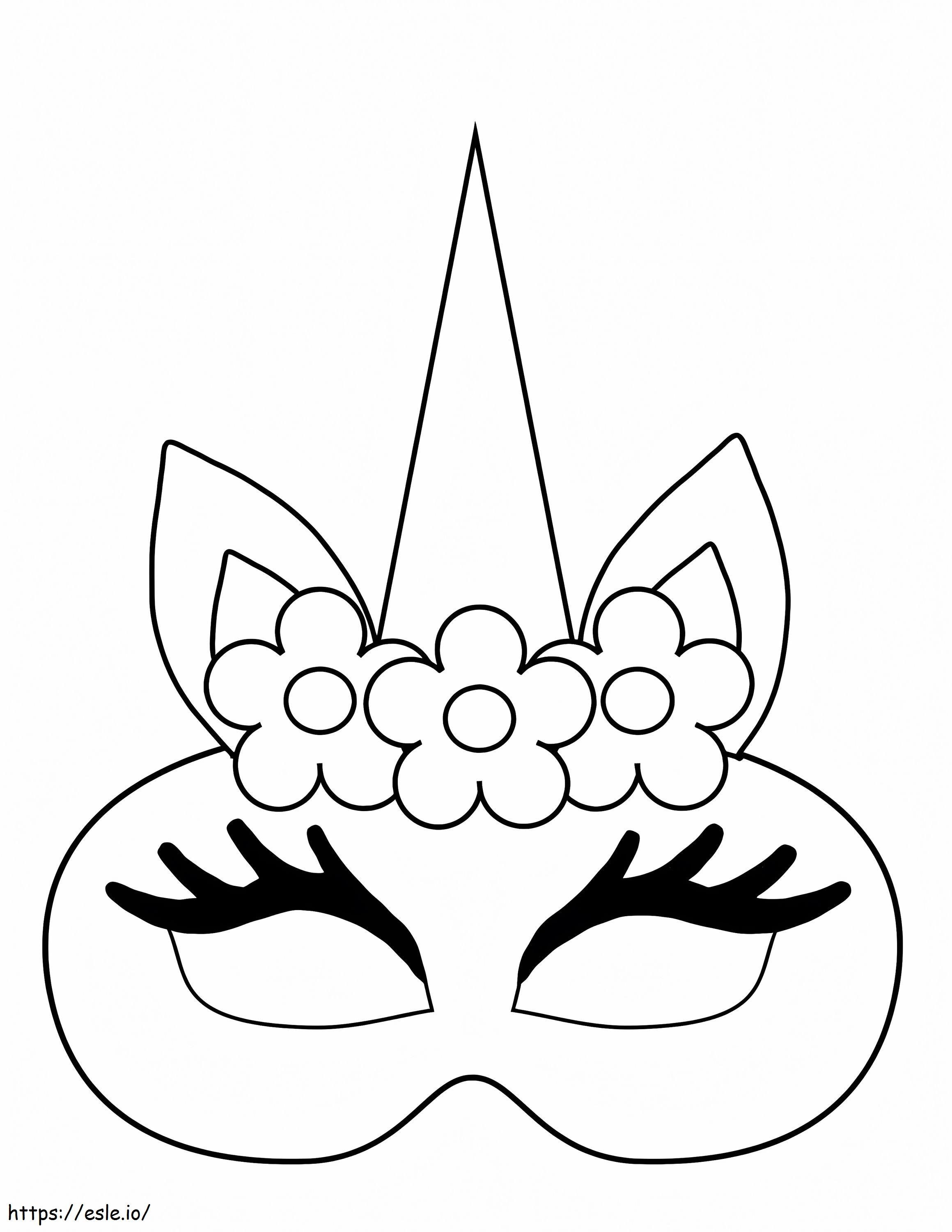 Máscara de unicornio para colorear