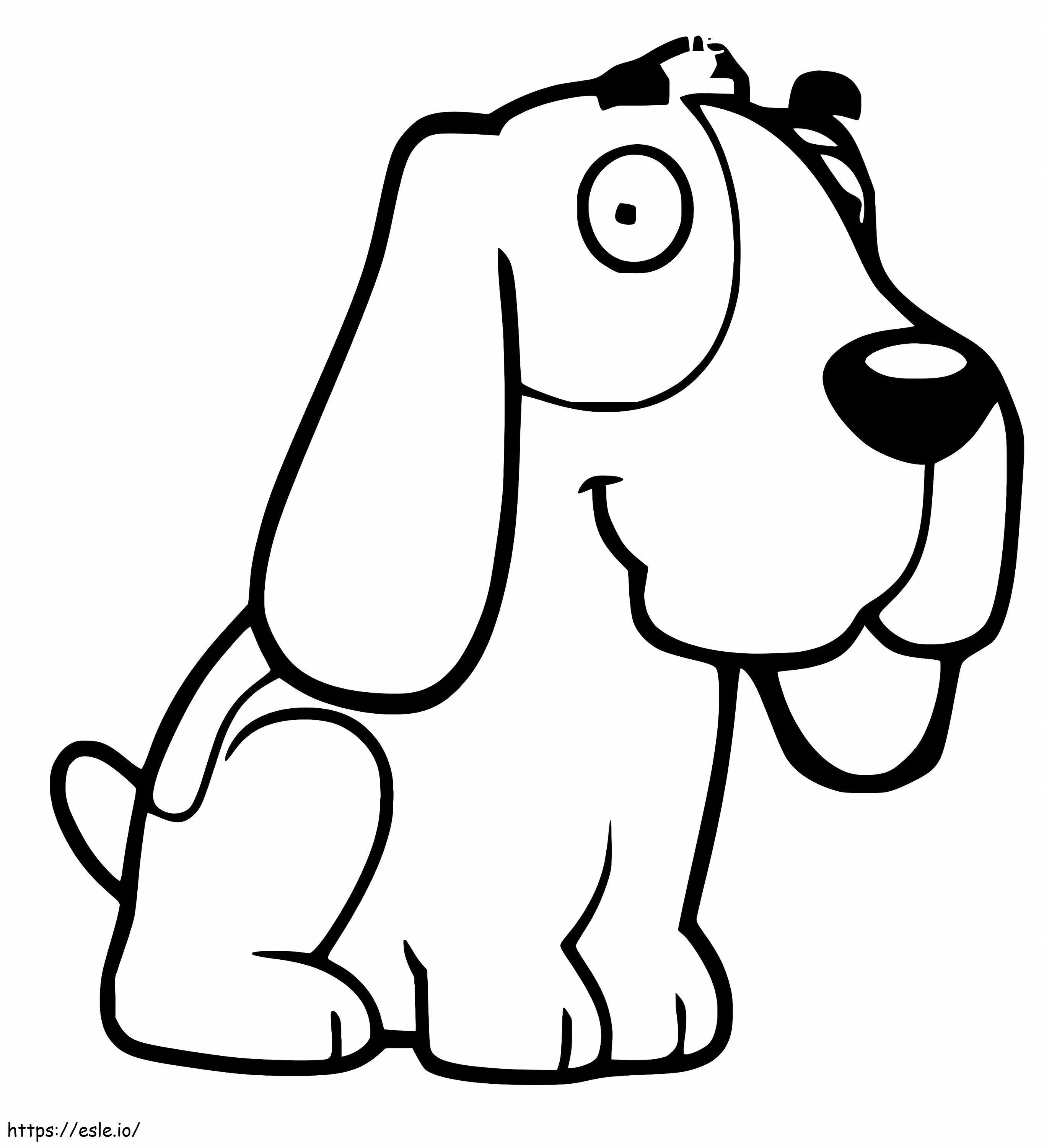 Cartoon Basset Hound coloring page