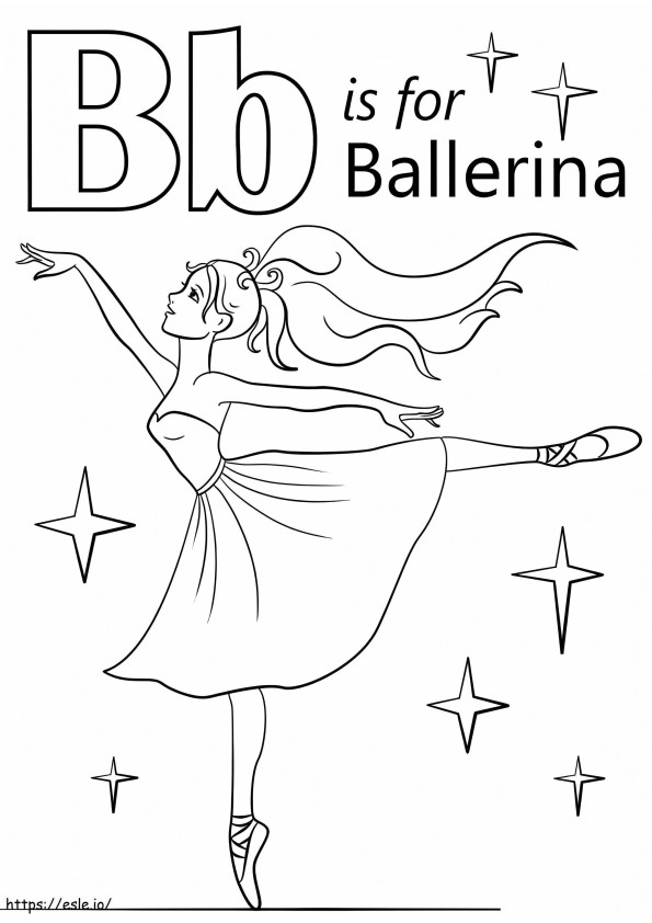 Ballerina Letter B coloring page