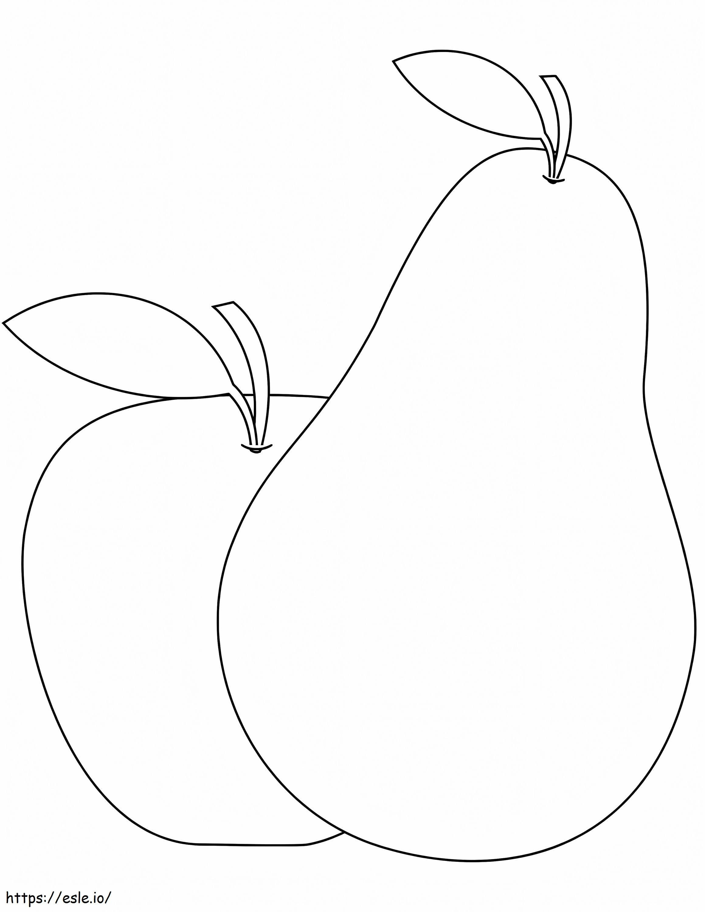 Apple And Pear coloring page