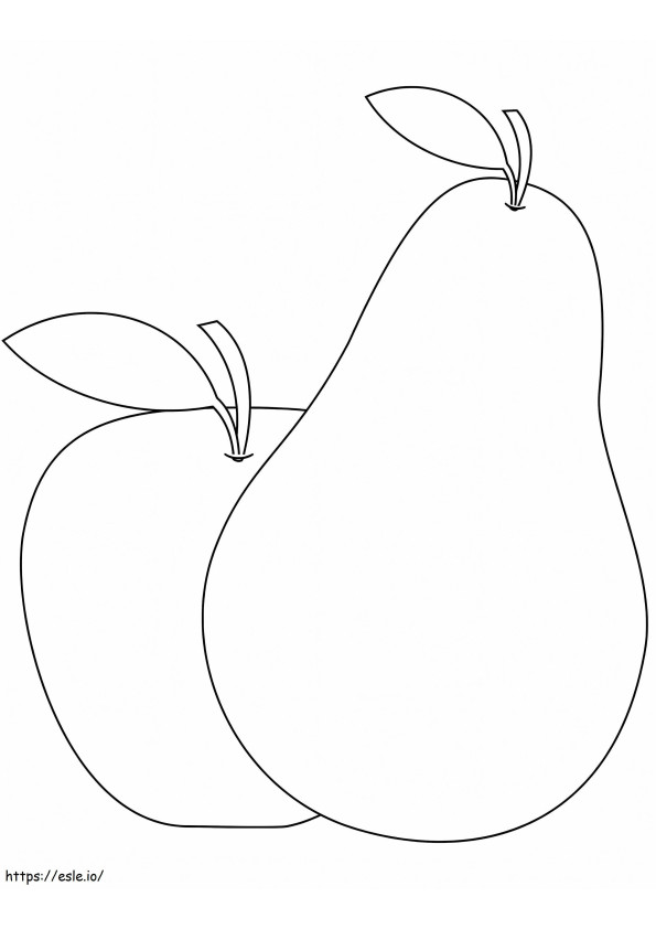 Apfel und Birne ausmalbilder