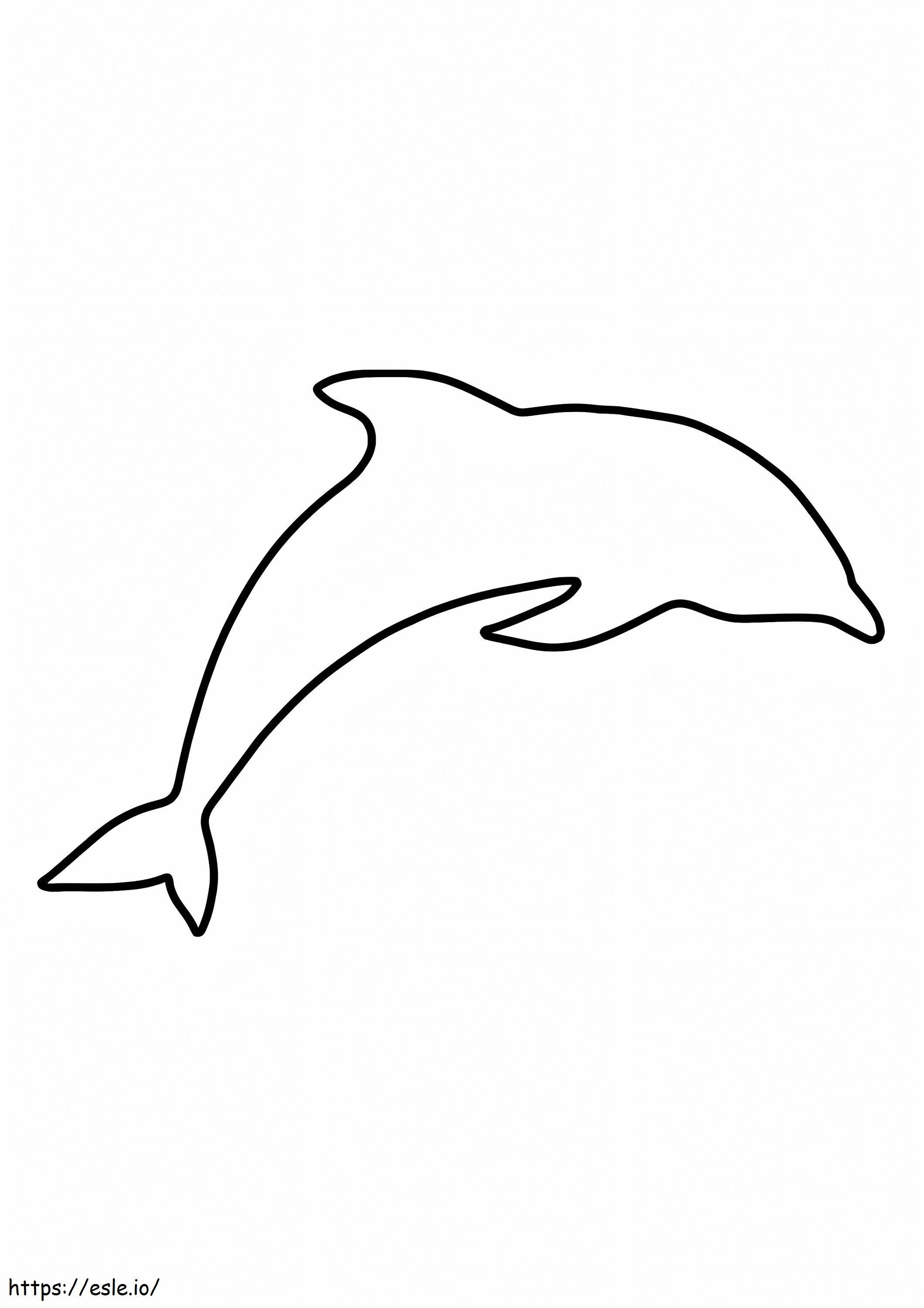Gemakkelijke dolfijn kleurplaat kleurplaat