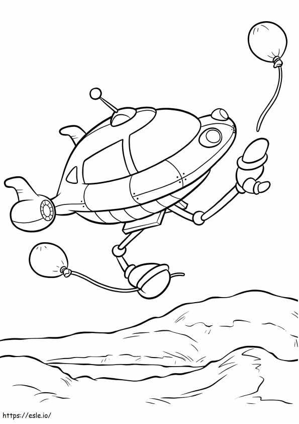 1536140293 Rocket With Balloons A4 coloring page