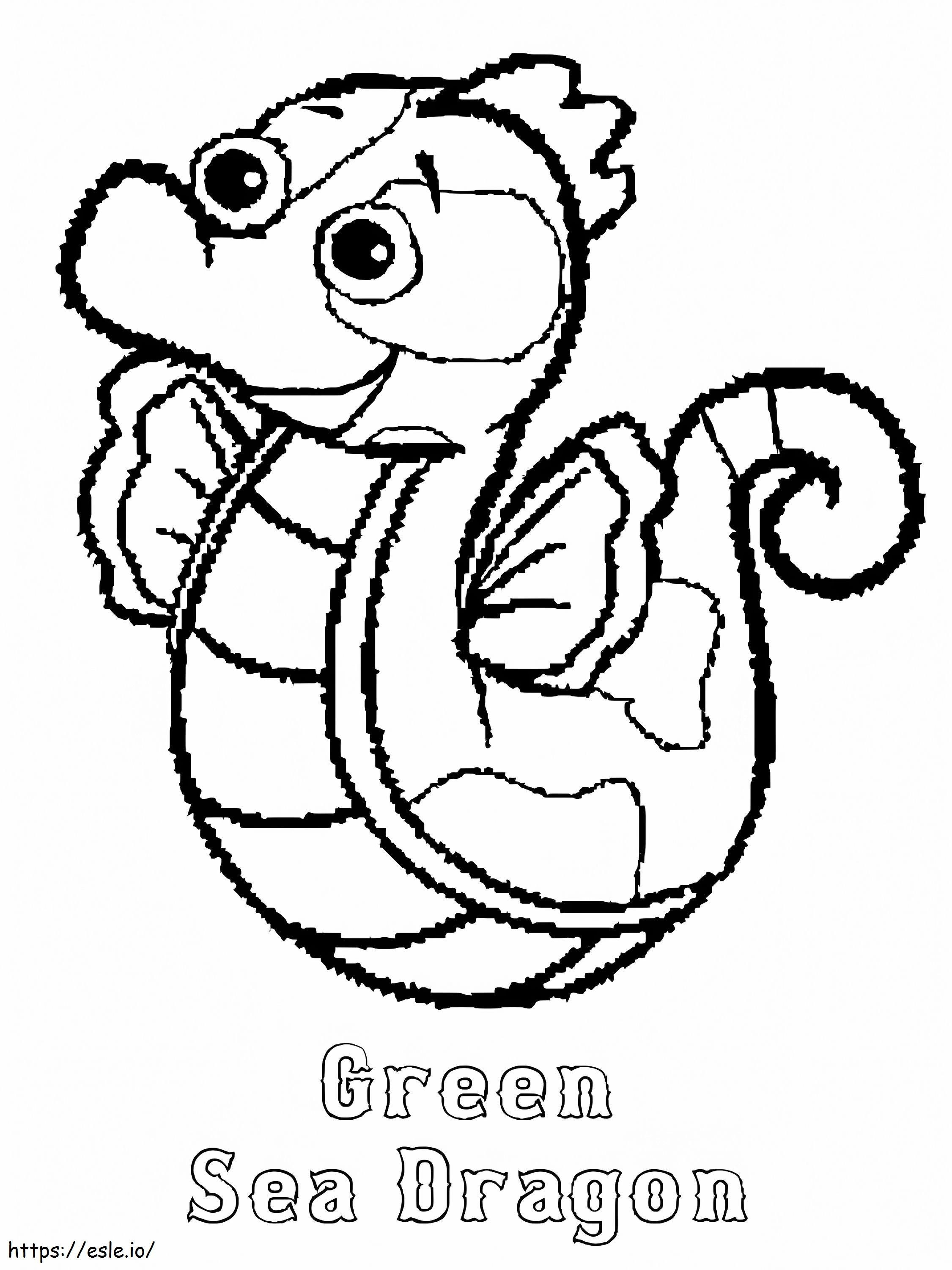 Green Sea Dragon Webkinz coloring page