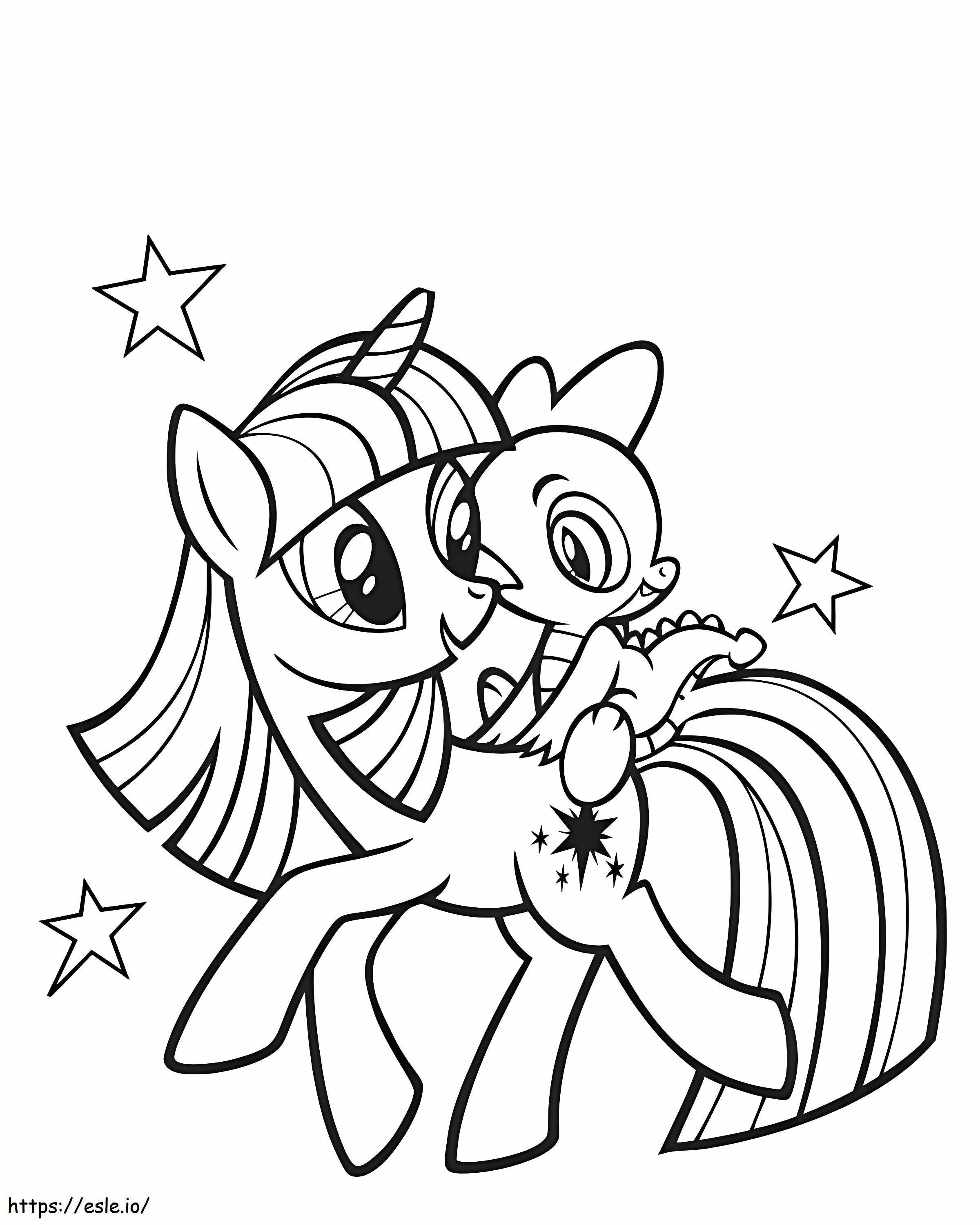 Spike And Twilight Sparkle coloring page