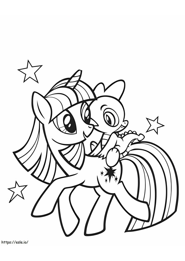 Spike And Twilight Sparkle coloring page