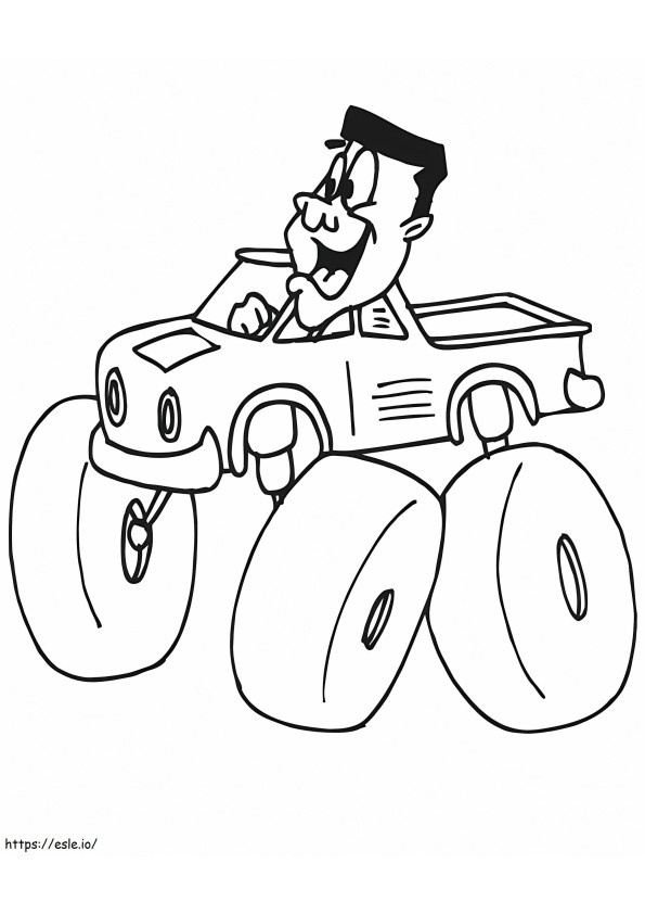 Funny Monster Truck Drive coloring page