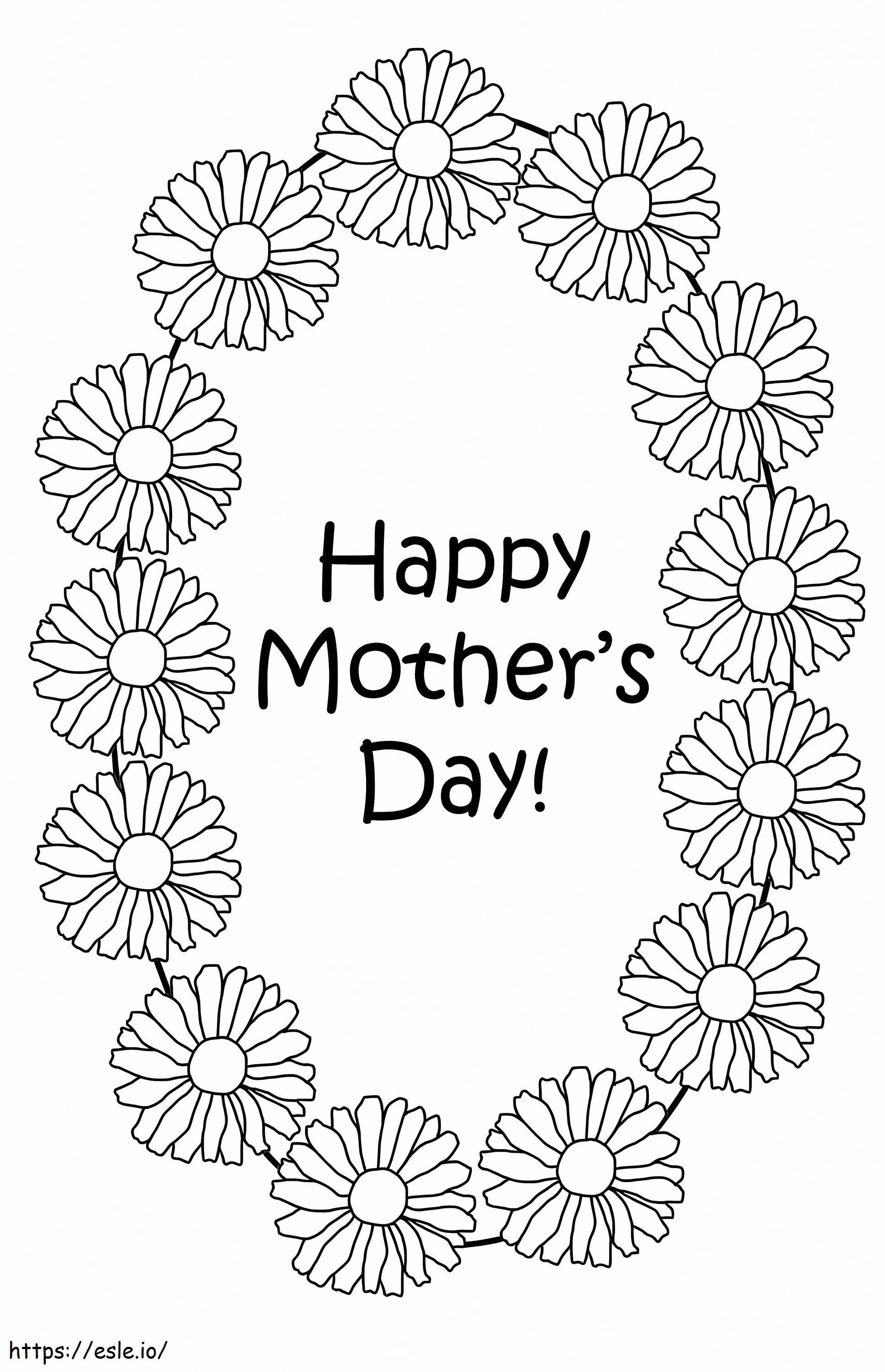 Feliz Dia das Mães 4 para colorir