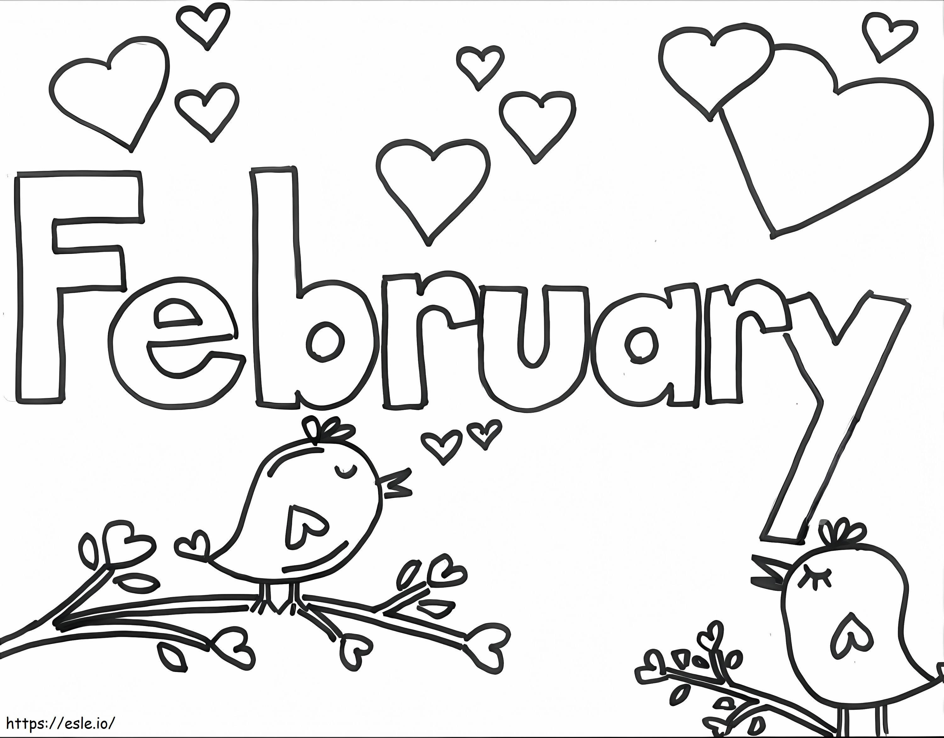 February Coloring Page 3 coloring page