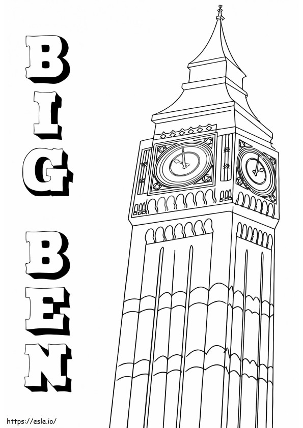 Big Bena W Londynie kolorowanka