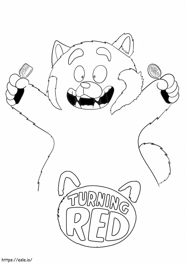 Turning Red For Children coloring page