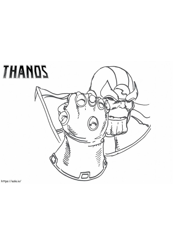 Thanos com Manopla do Infinito para colorir