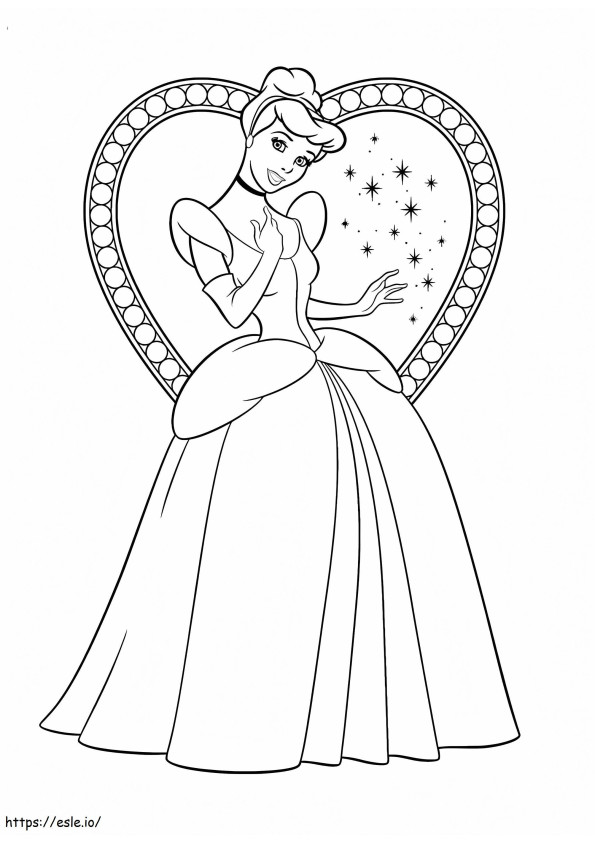 Gorgeous Cinderella coloring page