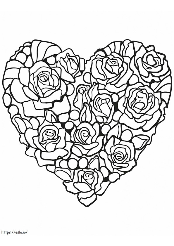 Coloriage Coeur de fleurs 1 791X1024 à imprimer dessin