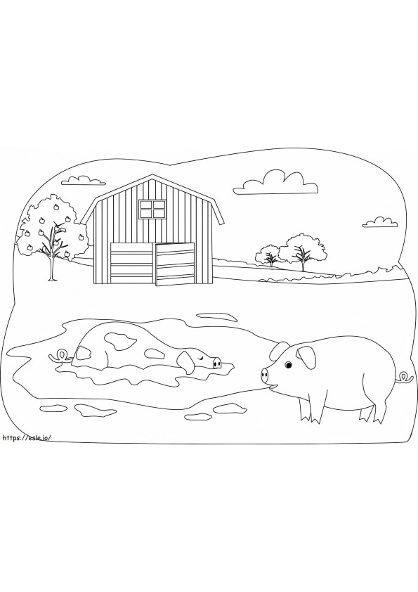Two Pigs coloring page