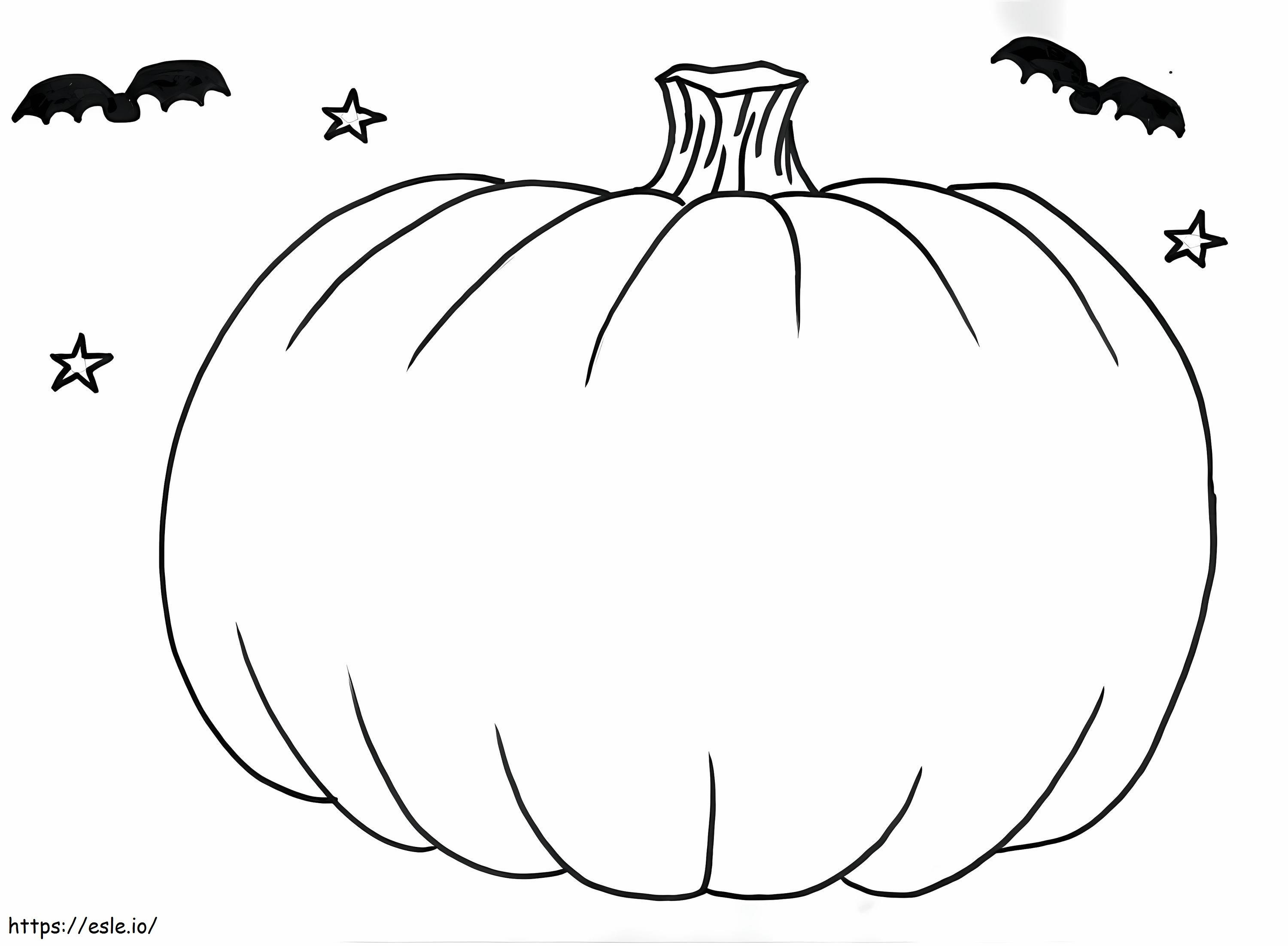 Pumpkin And Bat coloring page
