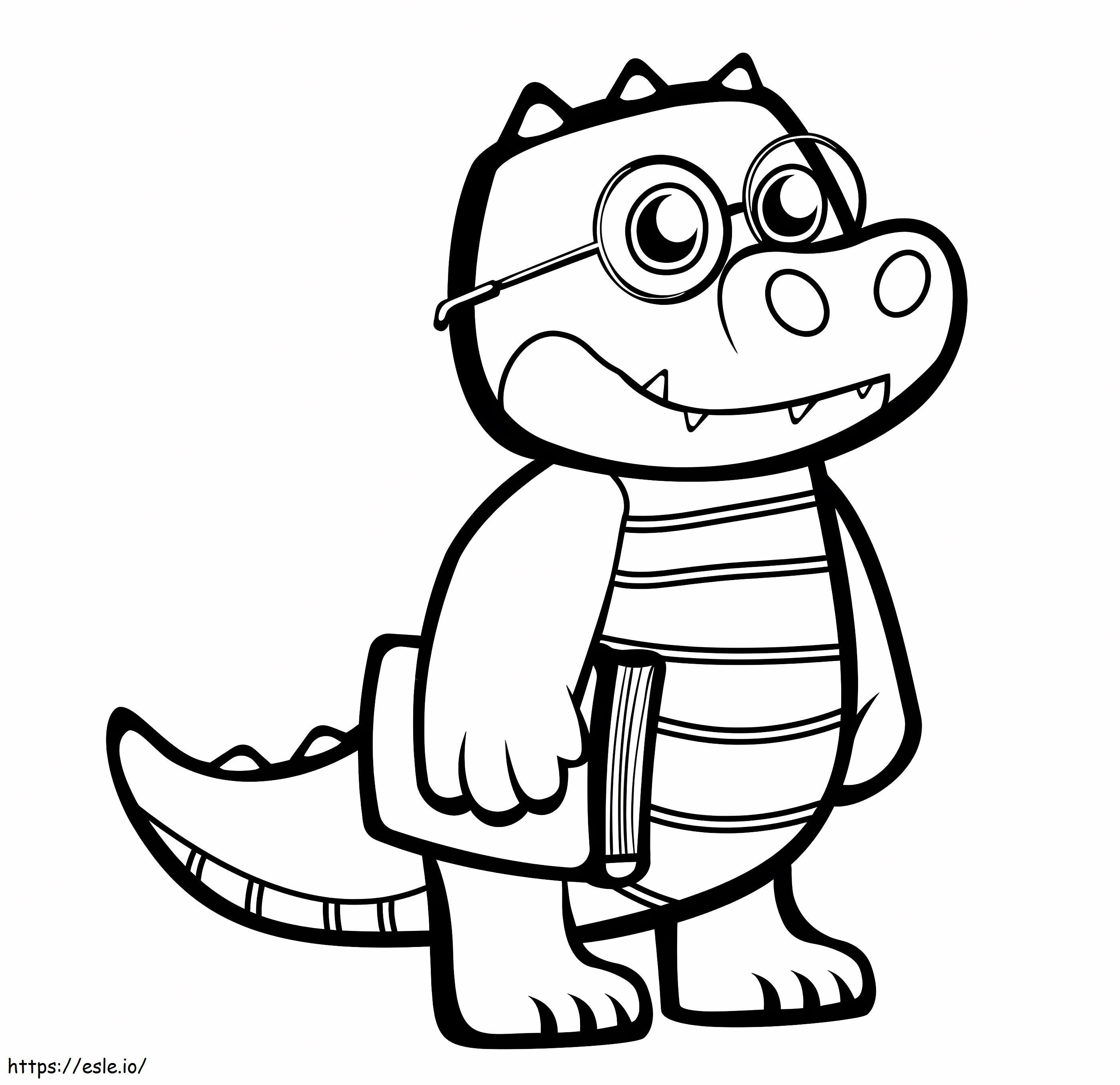 1559786019 Student Crocodile A4 coloring page