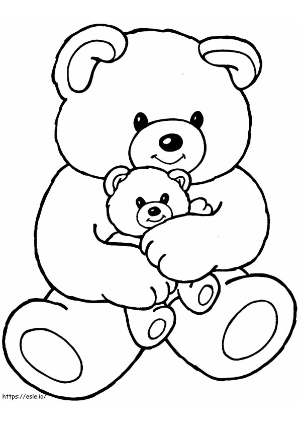 Big And Small Teddy Bears coloring page