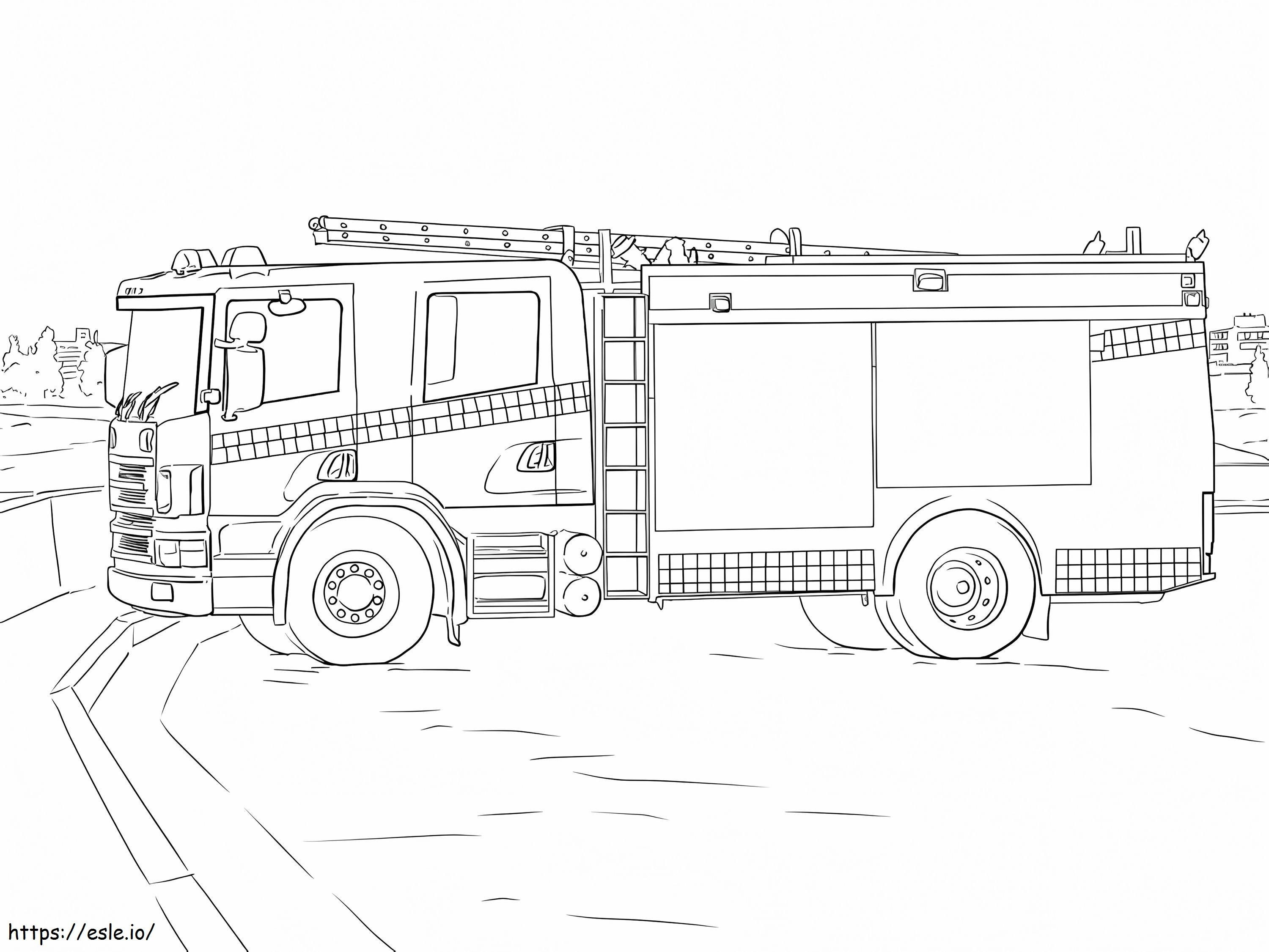 1584002045 消防車スカニア ぬりえ - 塗り絵