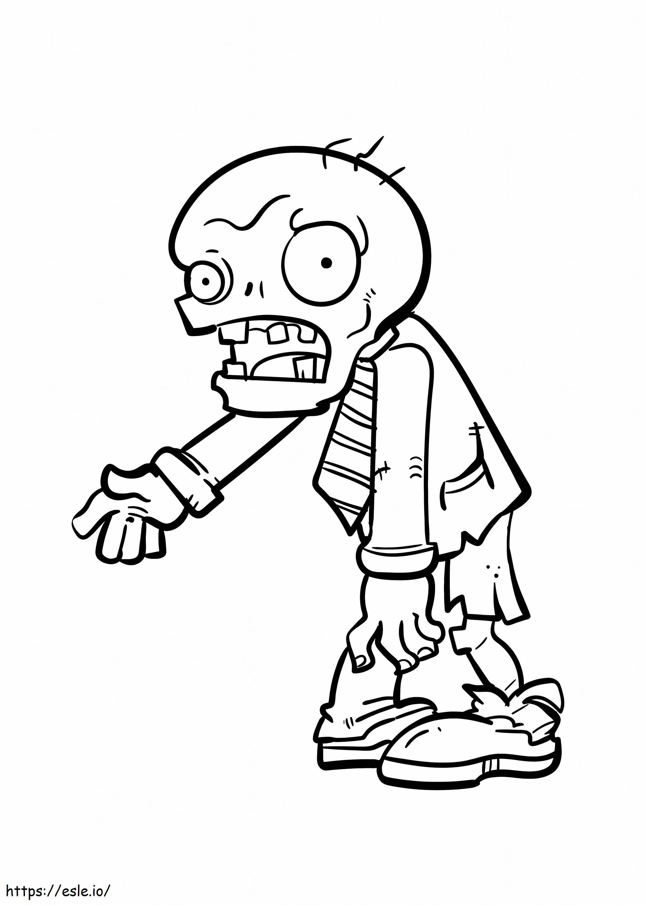 Basic Zombie In Plants Vs Zombies coloring page