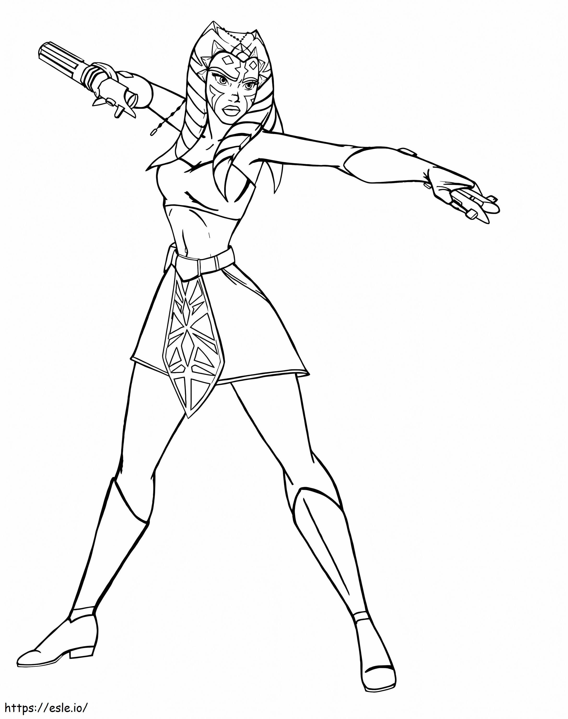 Ahsoka yang keren Gambar Mewarnai