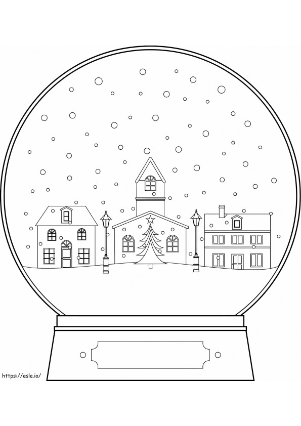 Christmas Scene Snow Globe coloring page
