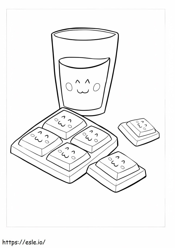 Chocolate And Water Cartoon coloring page