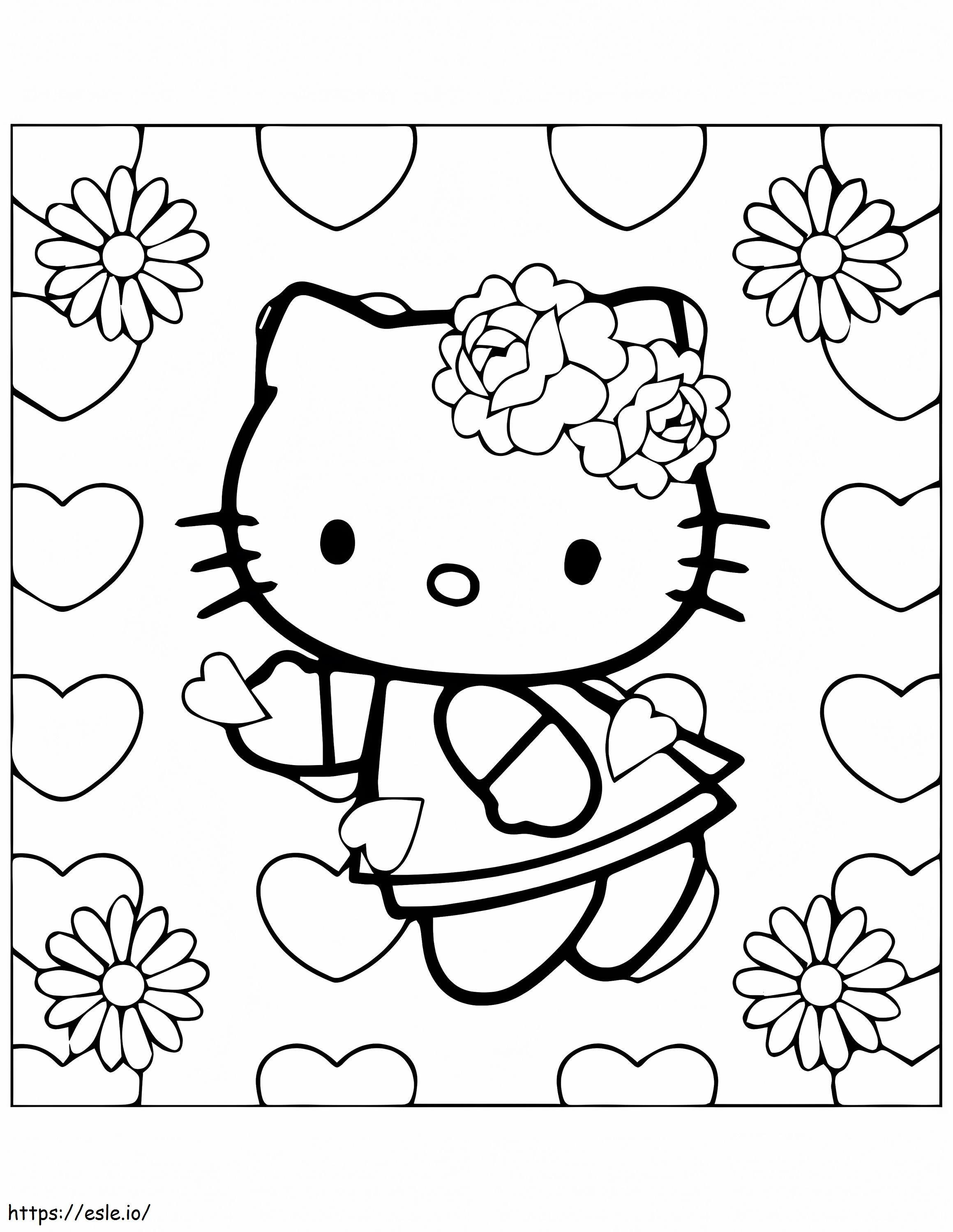 Pretty Hello Kitty coloring page