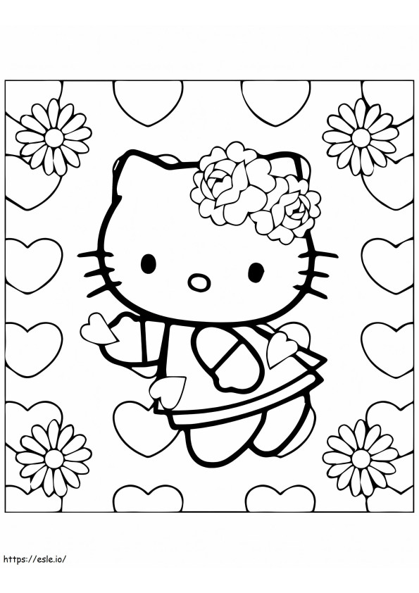 Pretty Hello Kitty coloring page